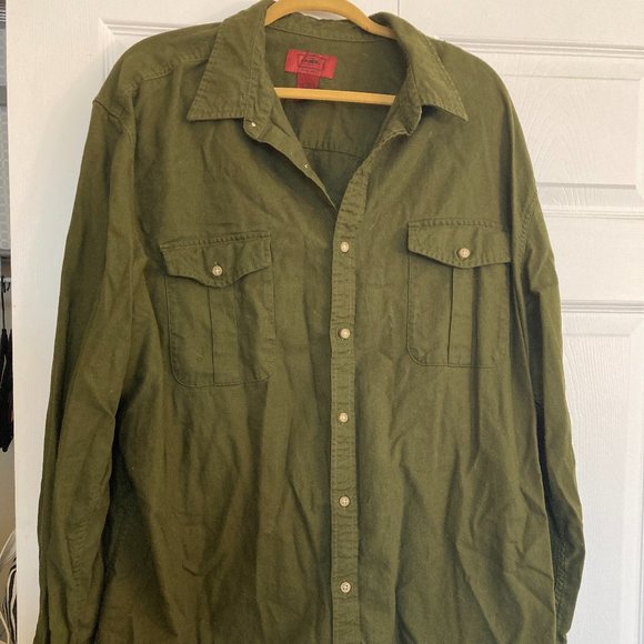The Foundry Supply Co Button Down 2XLT Mens Big and Tall Military Green - Picture 1 of 3